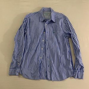 Blue Striped AE Shirt Size M